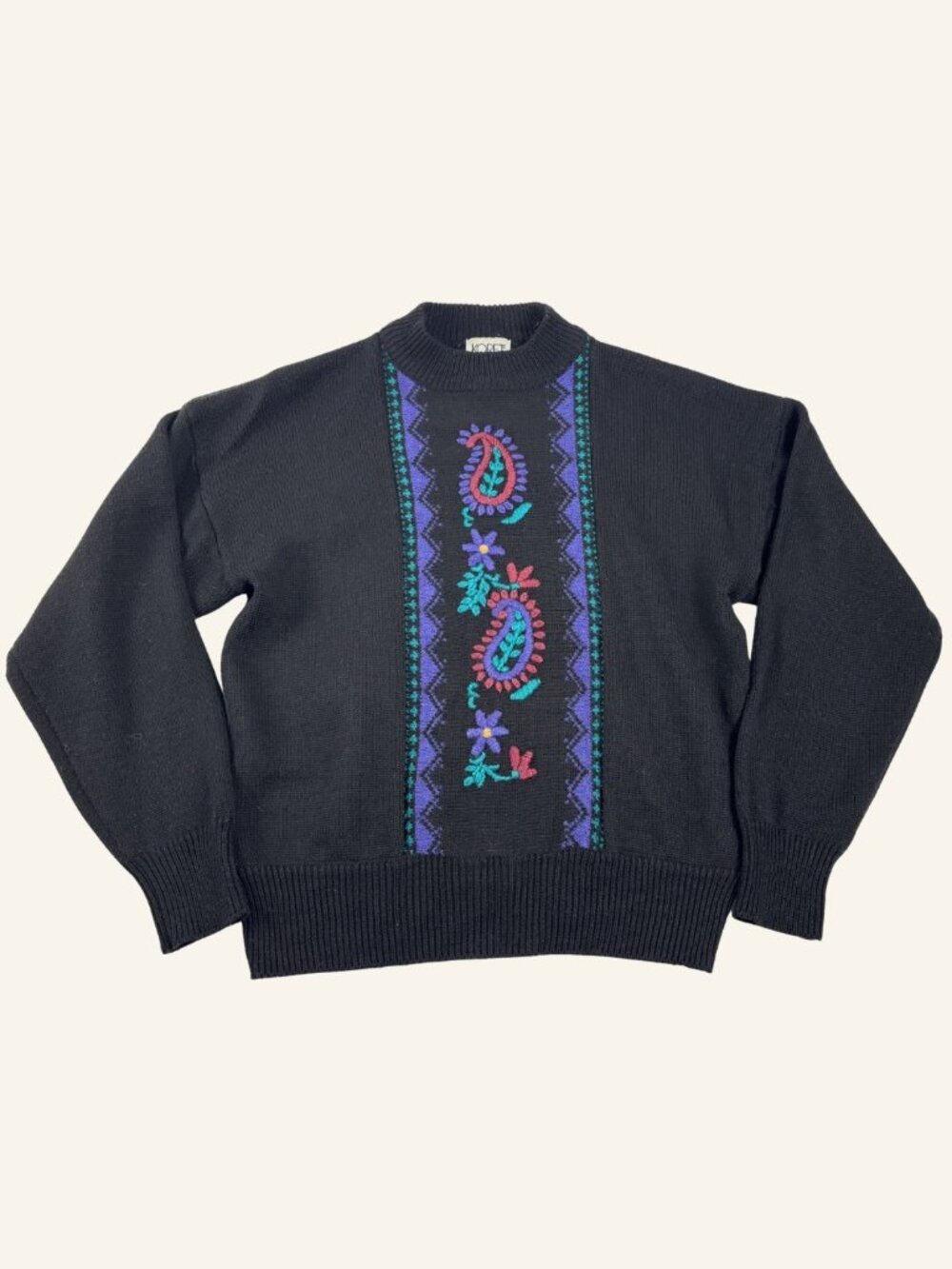 Beautiful Vintage Koret Paisley Embroidered Sweater
